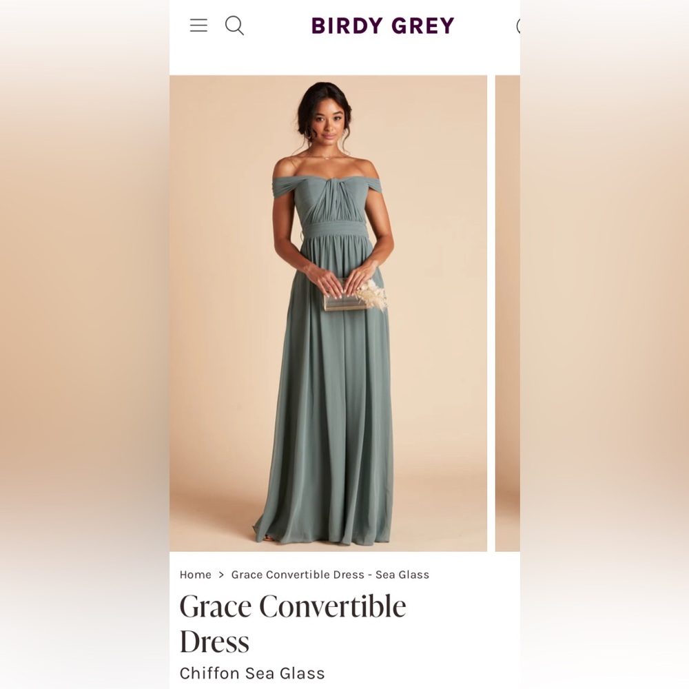 Grace Convertible Dress in Chiffon Sea Glass
